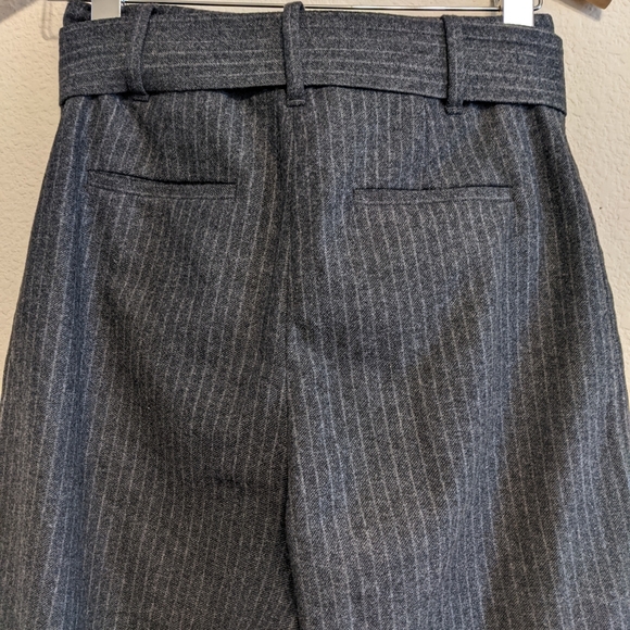 Aritzia Wilfred Jallade Wool Cashmere Gray Pinstripe Crop high waisted Pants Sz4 - Picture 6 of 9